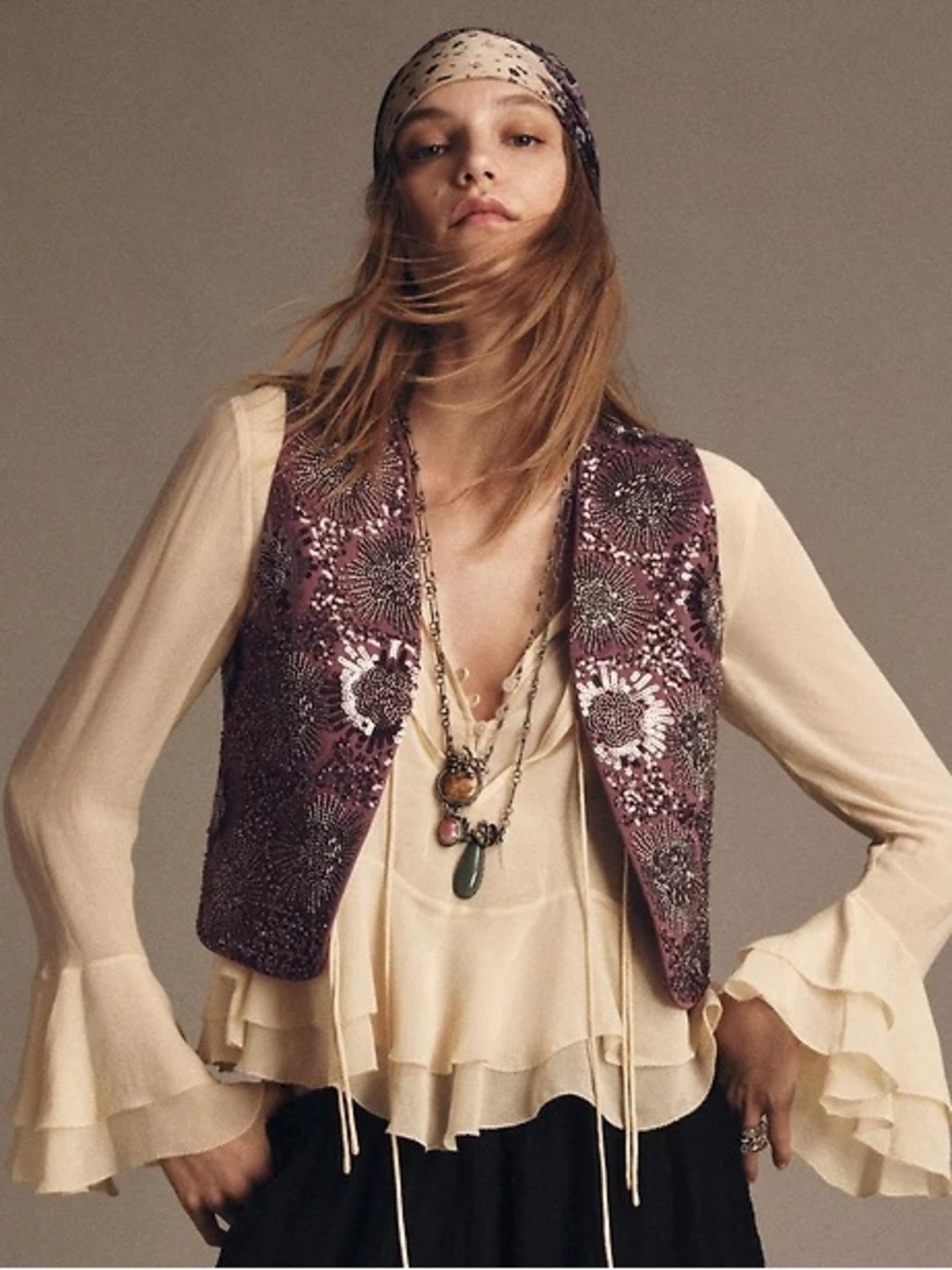 NWT Zara Woman Bloggers Fav BEADED EMBROIDERED VEST Floral Size S Small